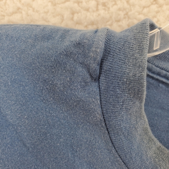 Vtg Harley Davidson Blue T-Shirt Single Stitch Men XL USA Flag Burt’s Cycle Cntr - Picture 7 of 16